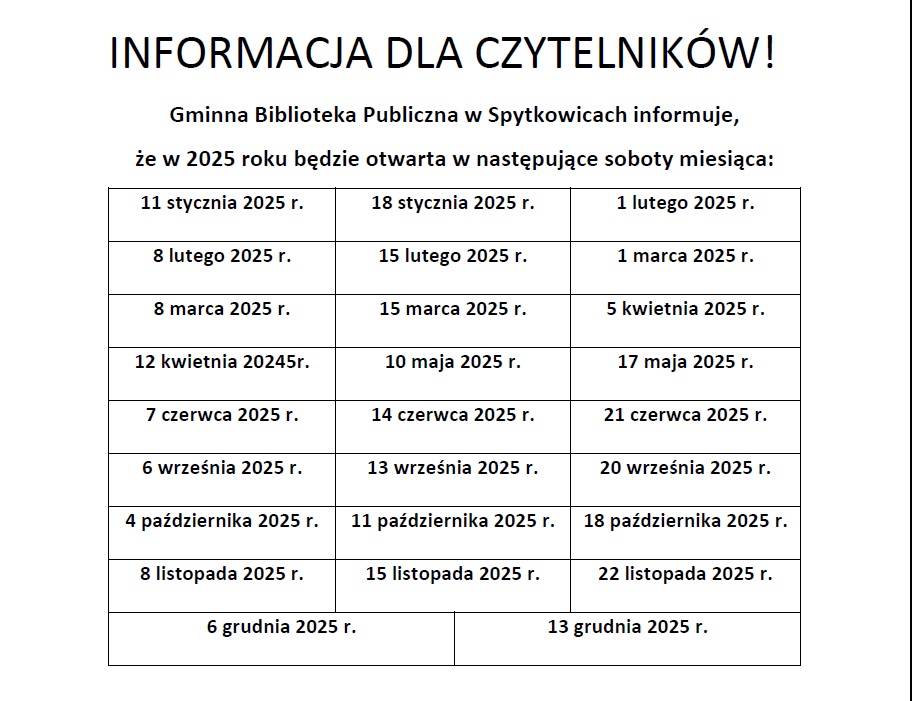 Informacja-soboty